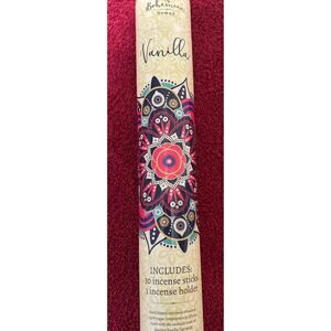 Hand Dipped Vanilla Incense, 100% Vegan, 30 sticks with holder, NIB